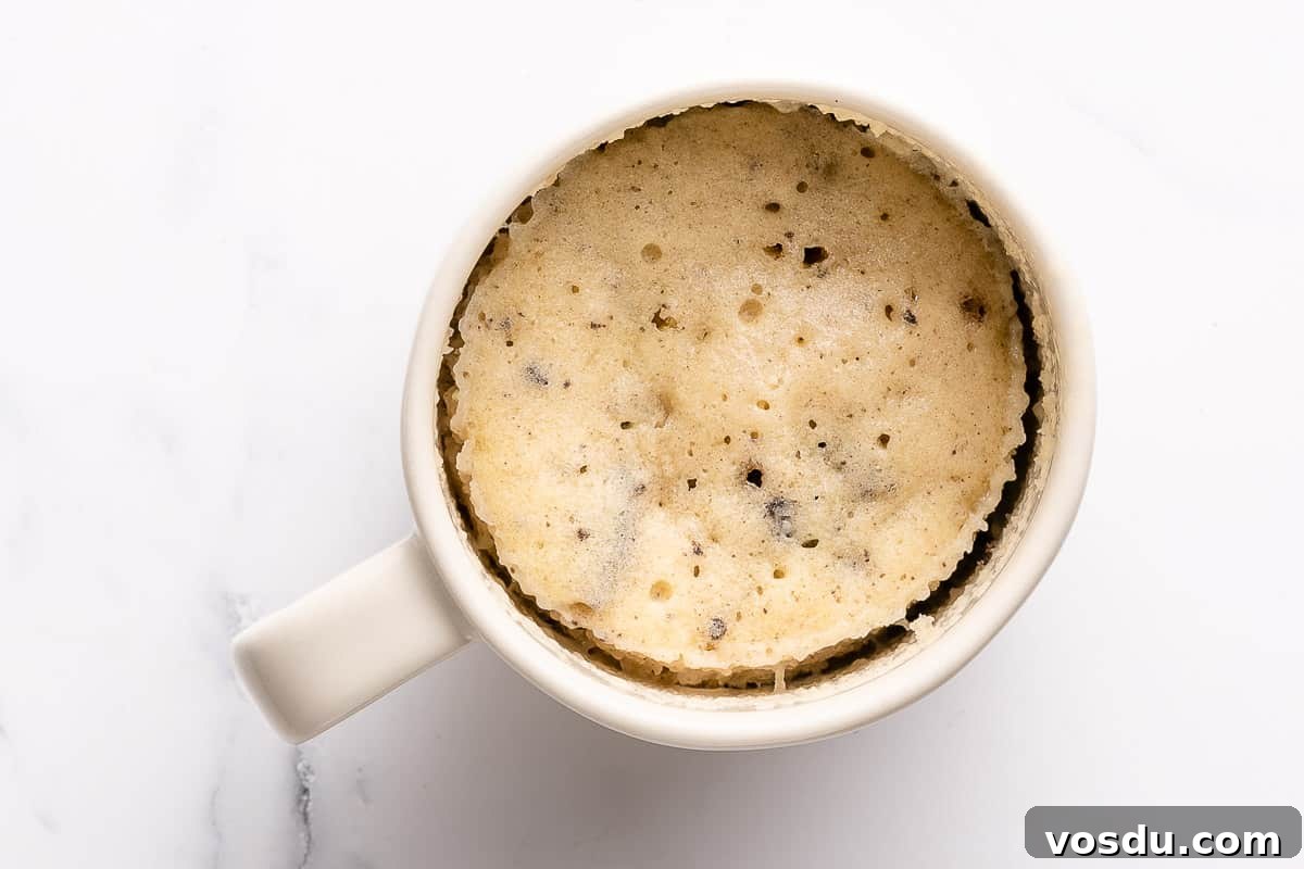 3-Minute Oreo Mug Cake Recipe You Can Make in a Microwave 11 cooked Oreo mug cake in white mug