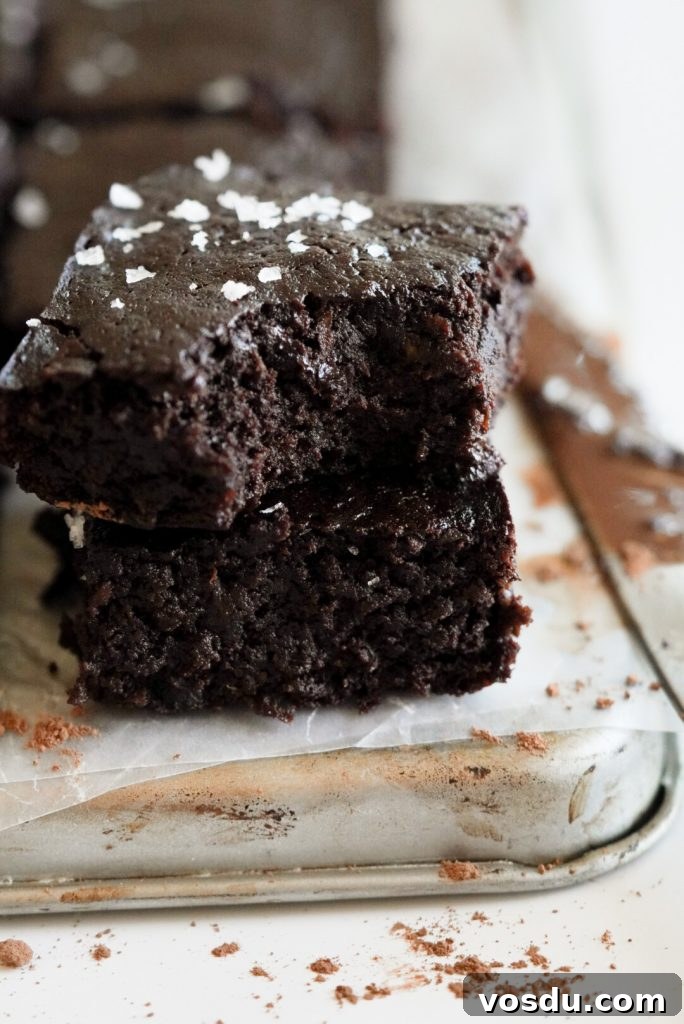 Fudgy Dark Chocolate Zucchini Brownies with Moist Texture 4 Zucchini Brownies