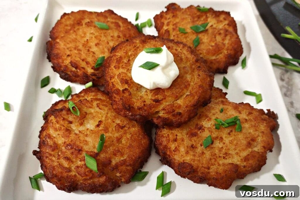 Air Fryer Trader Joe’s Frozen Latkes (Crispy Potato Pancakes) 2 how to make trader joe's latkes in the air fryer dinners done quick