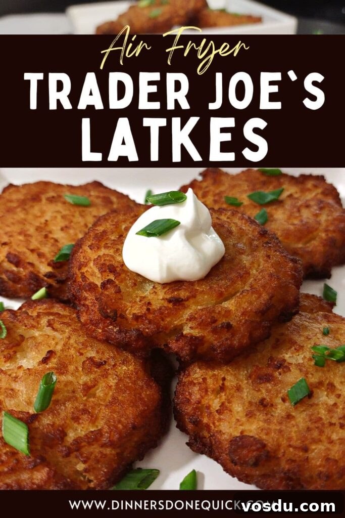 Air Fryer Trader Joe’s Frozen Latkes (Crispy Potato Pancakes) 9 how to make trader joe's latkes in the air fryer dinners done quick pinterest