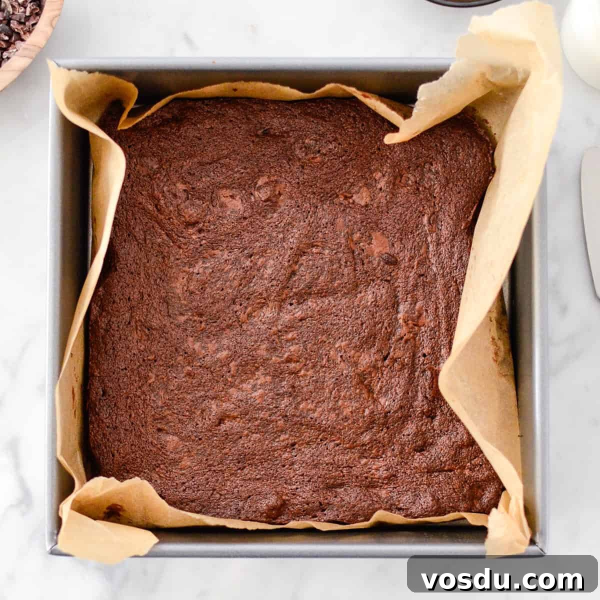 Flourless Peanut Butter Brownies Recipe — Fudgy & Gluten-Free 10 Flourless Peanut Butter Brownies baked in a baking pan