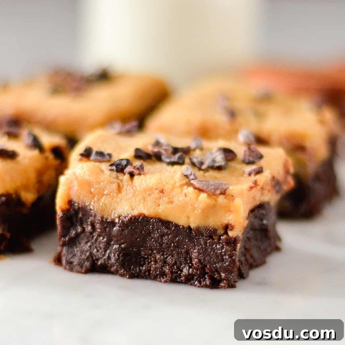 Flourless Peanut Butter Brownies Recipe — Fudgy & Gluten-Free 2 Flourless Peanut Butter Brownies with peanut butter frosting