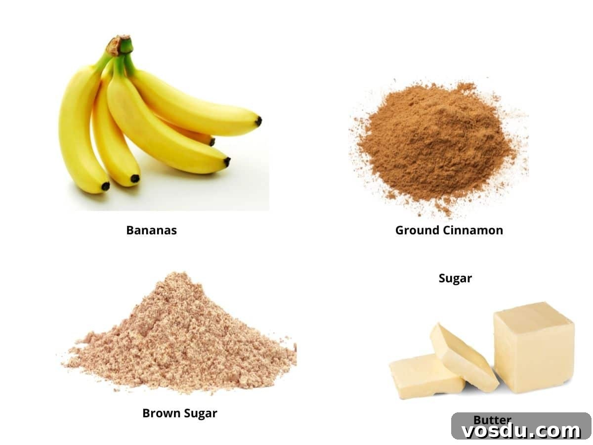 Crispy Caramelized Bananas in the Air Fryer: Quick Recipe 3 Photos of the air fryer bananas ingredients.