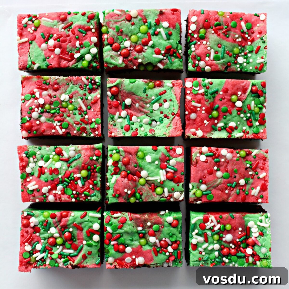 White Chocolate Peppermint Christmas Brownies (gluten free or regular wheat flour recipe) White Chocolate Peppermint Christmas Brownies