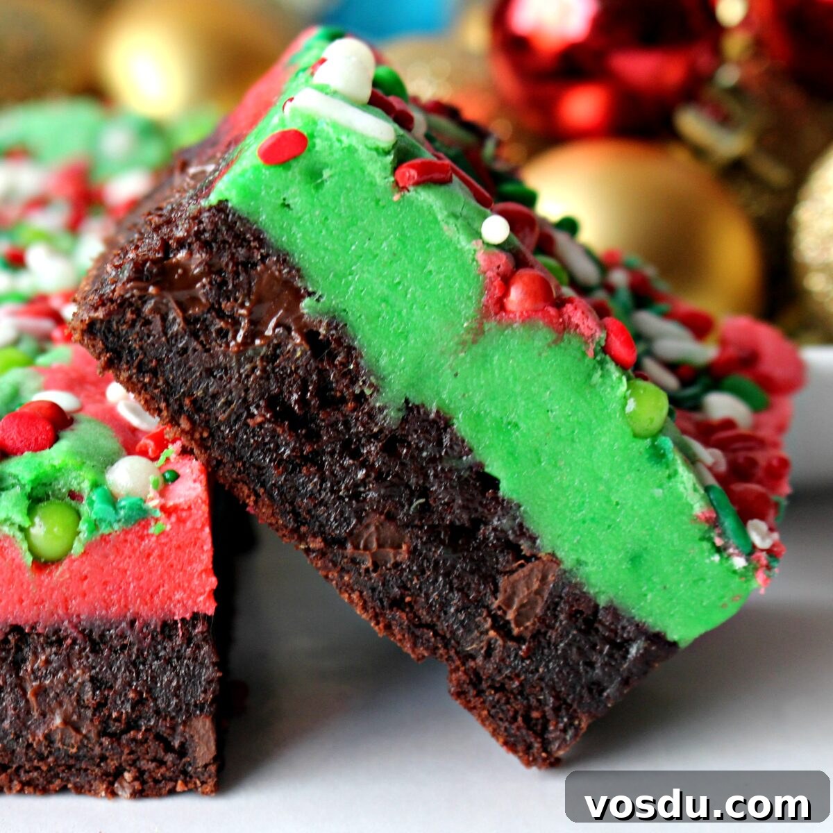 White Chocolate Peppermint Christmas Brownies (gluten free or regular wheat flour recipe) White Chocolate Peppermint Christmas Brownies