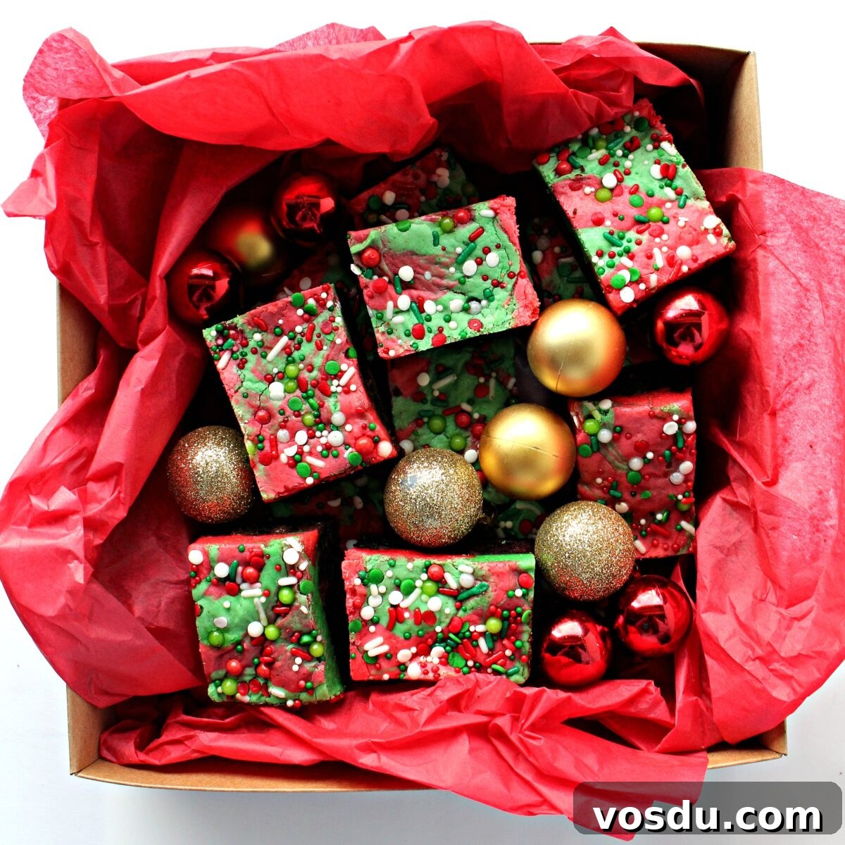 White Chocolate Peppermint Christmas Brownies (gluten free or regular wheat flour recipe) White Chocolate Peppermint Christmas Brownies