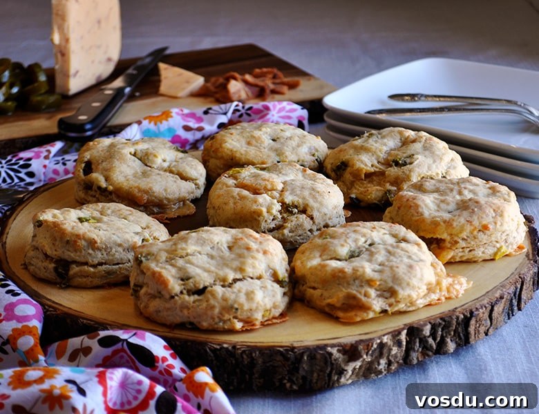 Smoked Gouda, Bacon, and Jalapeño Cream Biscuits