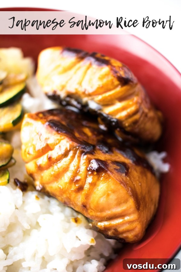 Japanese Salmon Donburi: Authentic Salmon Rice Bowl Recipe 8 Japanese salmon rice bowl PIN 2
