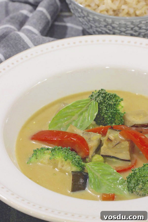 Soy-Free Vegetarian Thai Green Curry Recipe for Flavorful Meals 2 Thai Green Curry in white bowl