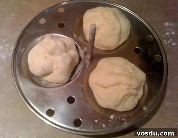 Vegetable Bao Buns: Authentic Chinese Steamed Buns Recipe 5 Buns on steamer plate