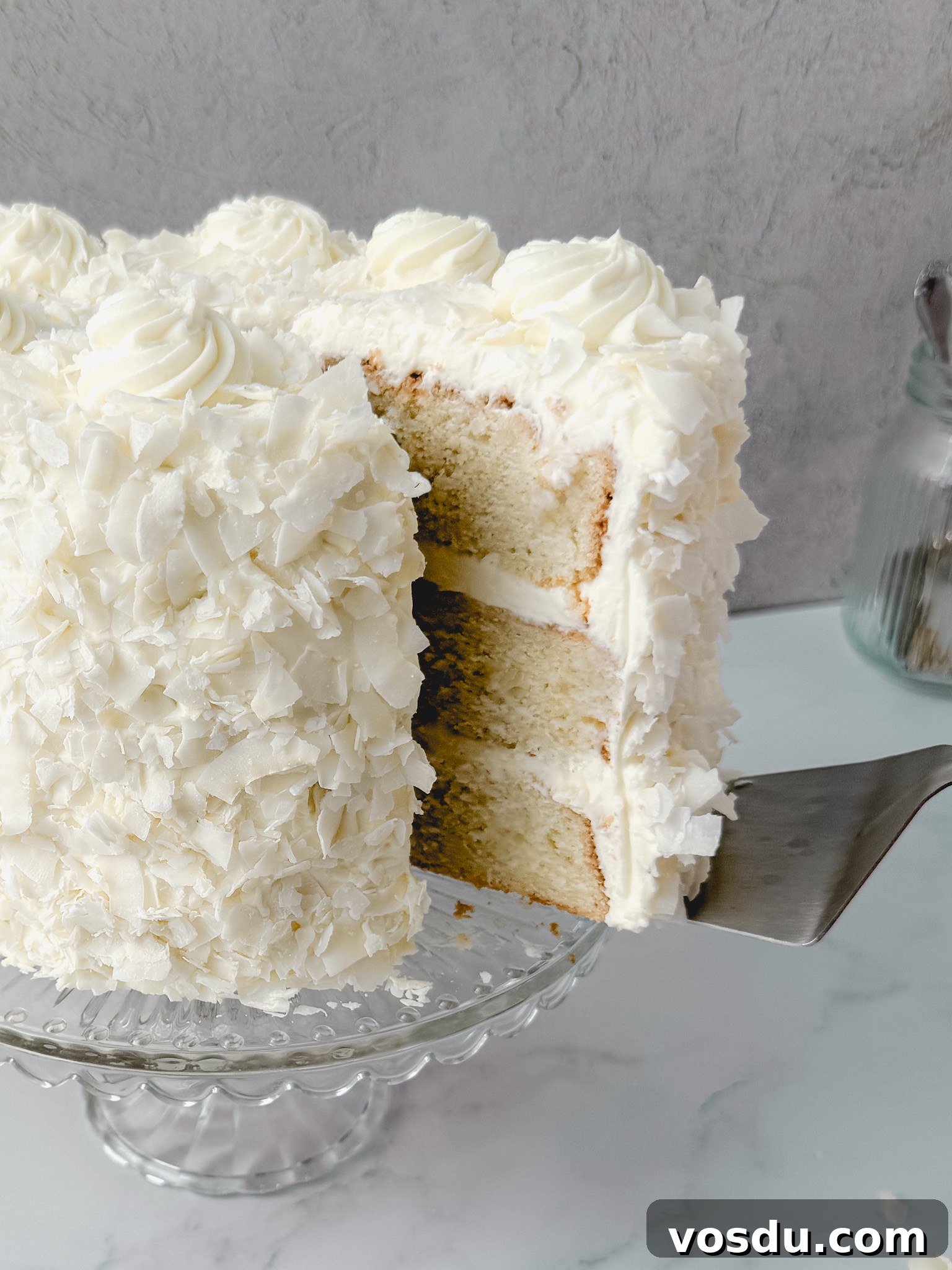 Coconut Layer Cake Recipe with Creamy Coconut Frosting 3 Coconut cake slice
