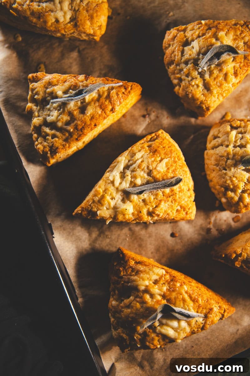 Walnut and Sage Cheese Scones with Spiced Pickled Apples 2 Cheese Scones - Georgie Eats