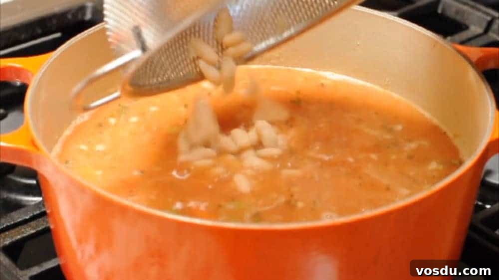 Classic Pasta e Fagioli: Hearty Italian Pasta and Bean Soup 8 Adding Cannellini beans