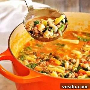 Classic Pasta e Fagioli: Hearty Italian Pasta and Bean Soup 10 Pasta_e_Fagioli being served from a ladle