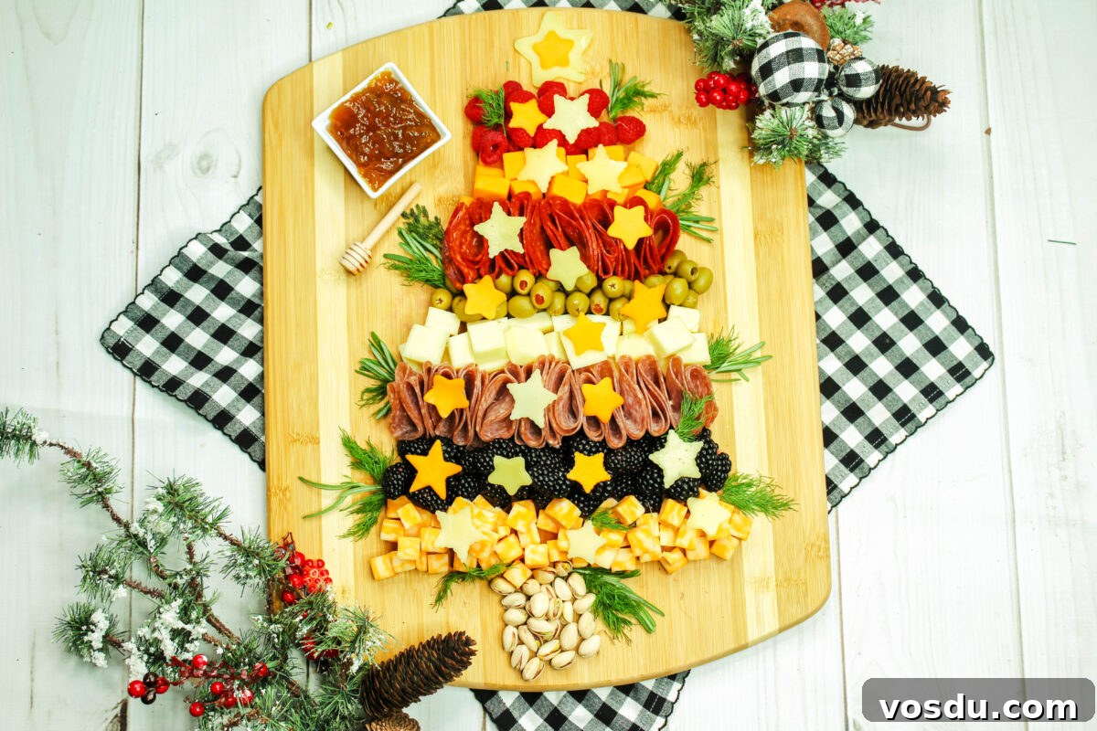 Christmas Tree Charcuterie Board Ideas for Holiday Entertaining 5 christmas tree charcuterie board on table