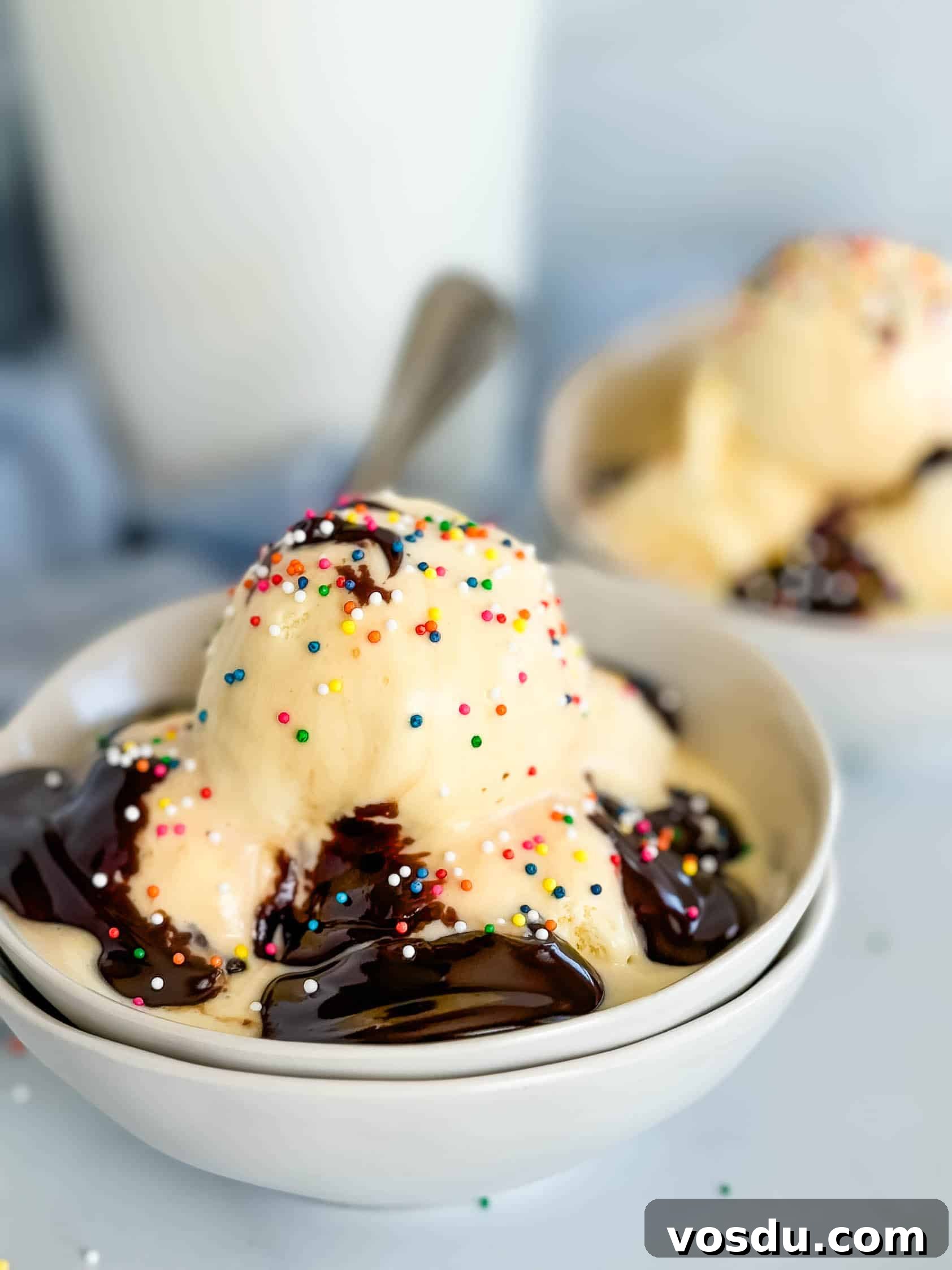 Creamy Homemade Vanilla Ice Cream Recipe You’ll Love 5 Homemade vanilla ice cream with sprinkles.