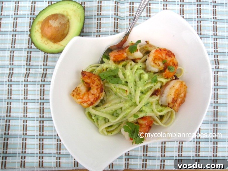 Creamy Avocado Pasta with Garlic Butter Shrimp 4 Pasta with Avocado Sauce and Garlic Shrimp