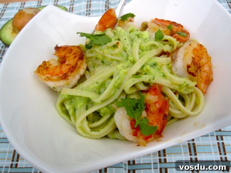Creamy Avocado Pasta with Garlic Butter Shrimp 5 Pasta with Avocado Sauce and Garlic Shrimp