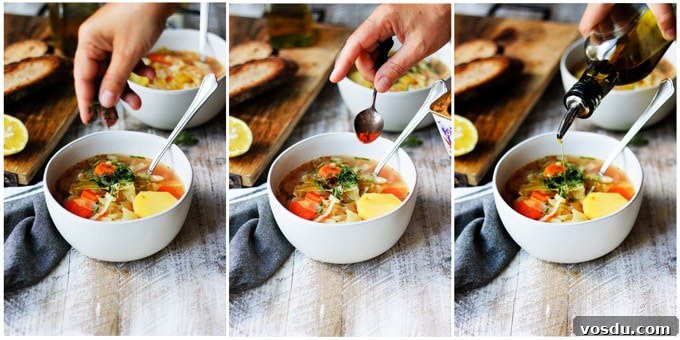 Comforting Slow Cooker Cabbage Soup Recipe for Cozy Nights 5 Adding toppings to slow cooker cabbage soup