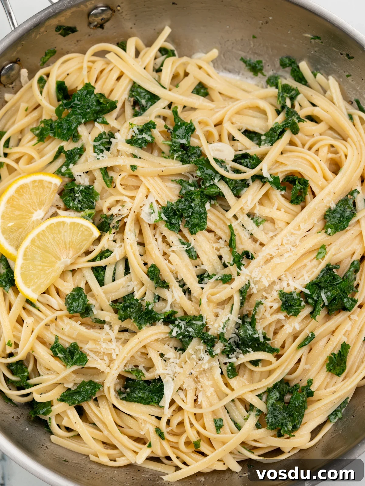 Zesty Lemon Kale Pasta Recipe for Light Weeknight Dinners 3 Linguine tossed in a light lemon garlic sauce and kale