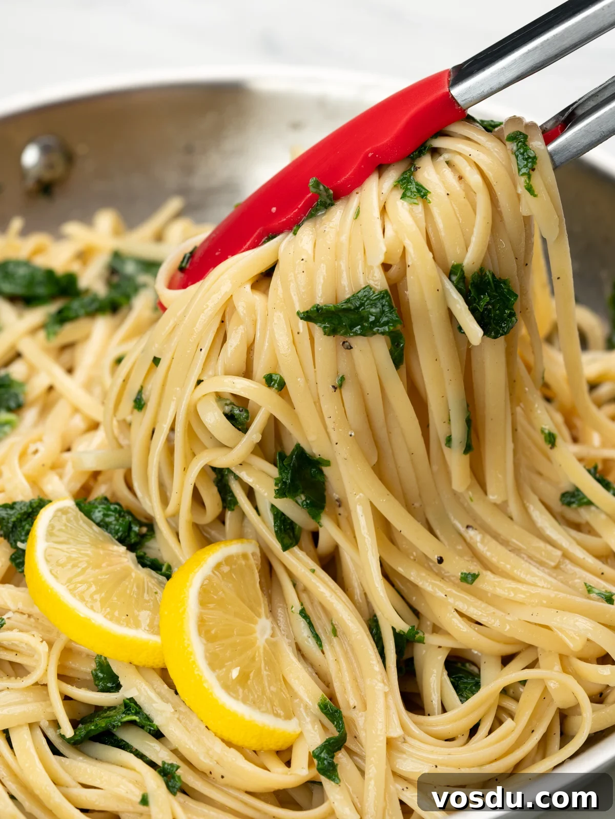 Zesty Lemon Kale Pasta Recipe for Light Weeknight Dinners 8 Linguine tossed in a light lemon garlic sauce and kale