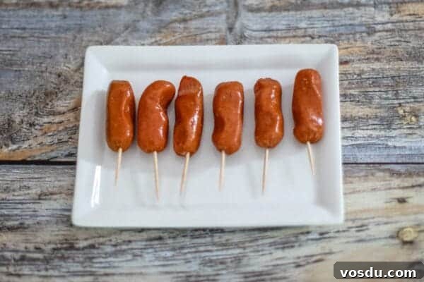 Crispy Mini Corn Dogs Recipe: Bite-Sized Party Snack 3 mini hot dogs