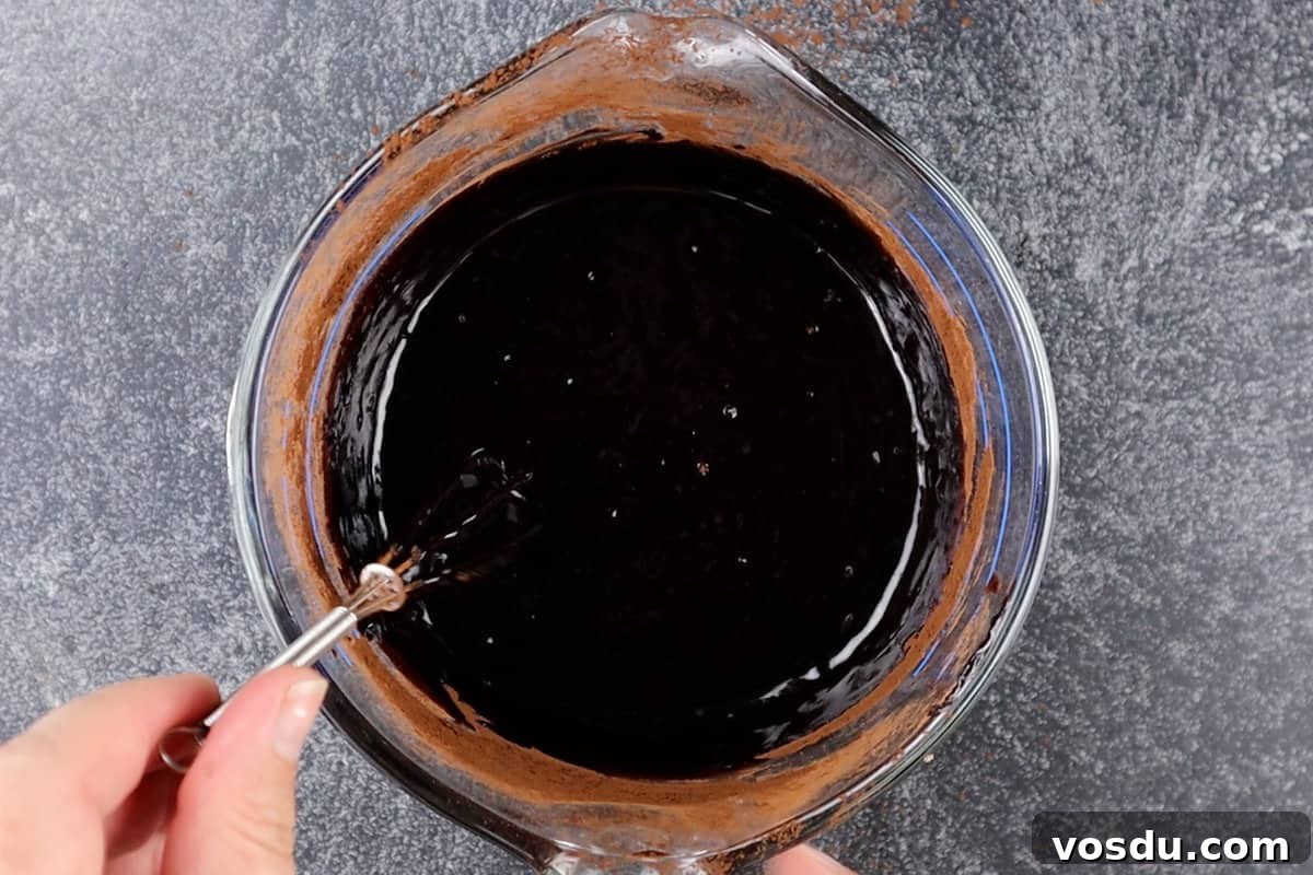 butter and cocoa powder together