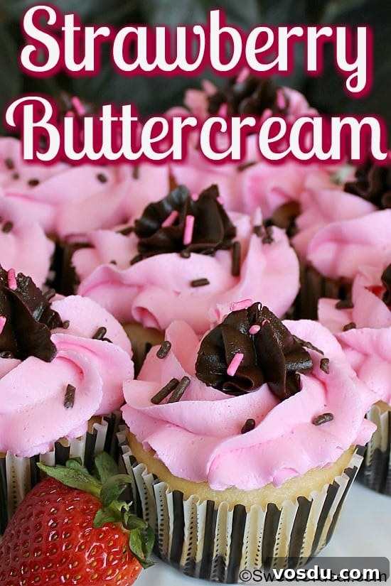 Cupcakes with pink frosting.