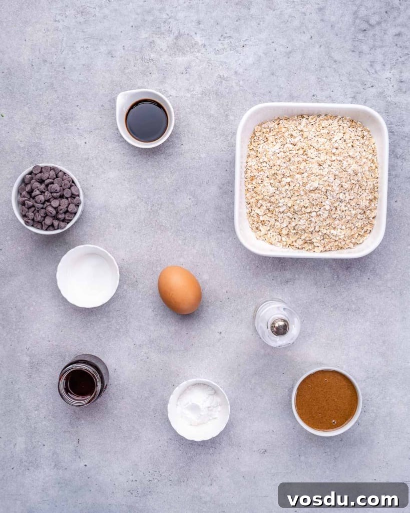 ingredients to make the oatmeal cookies 