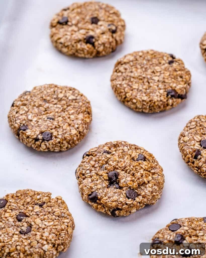 oatmeal cookie dough molded and placed on parchment paper 