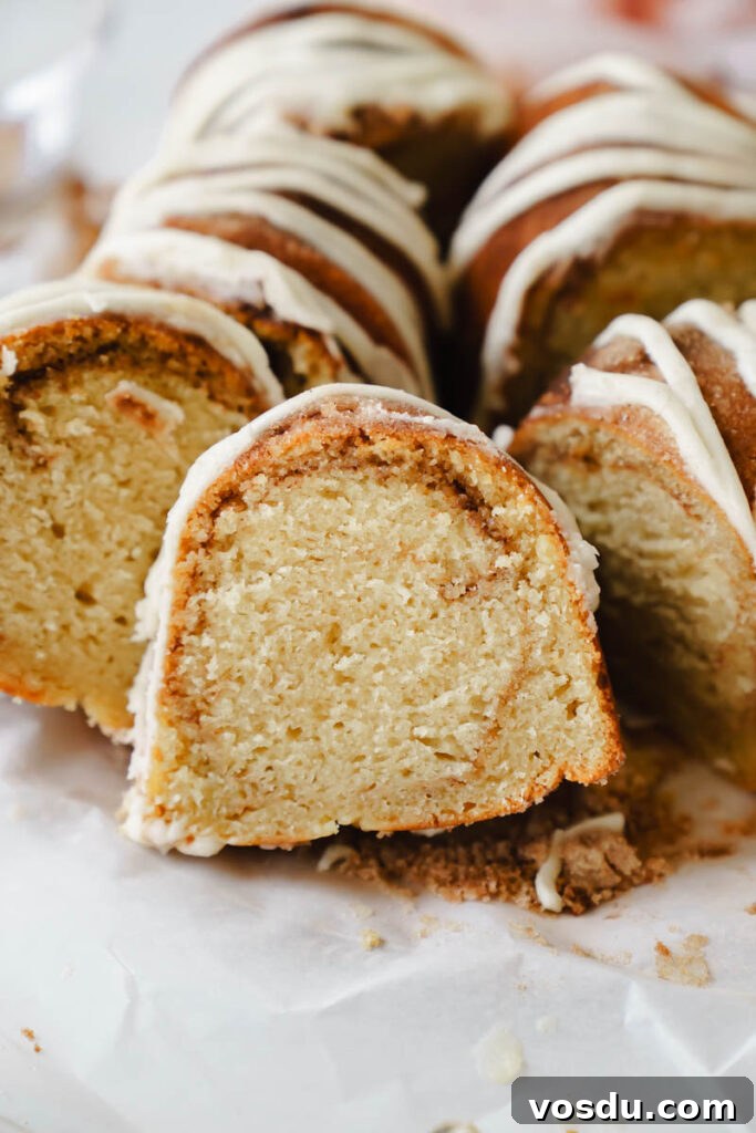 sliced bundt cake