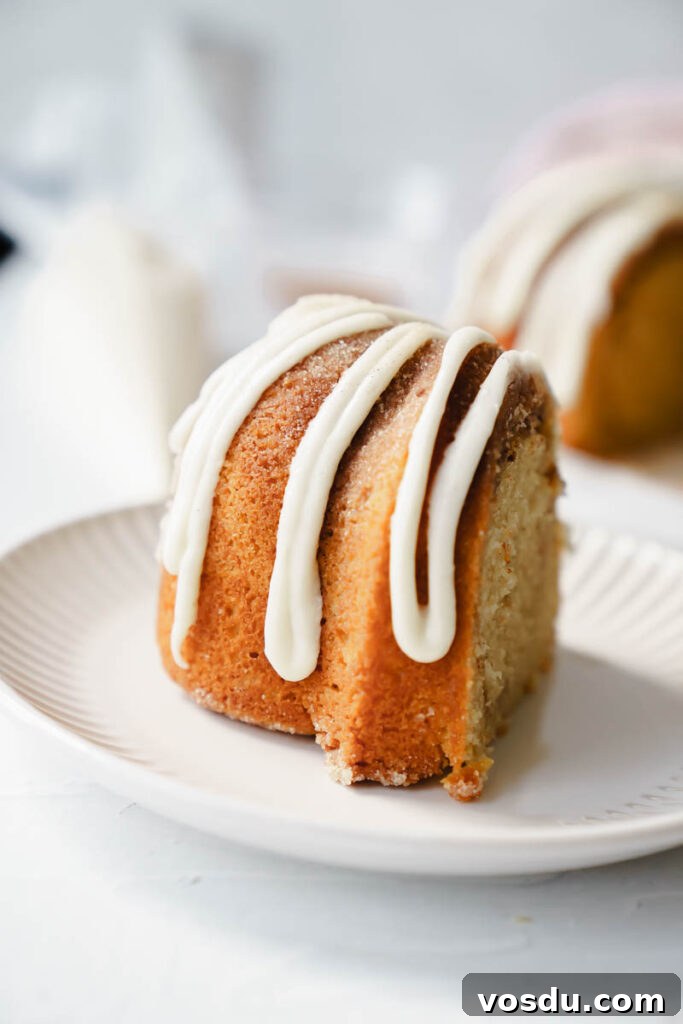 Bundt cake on stand