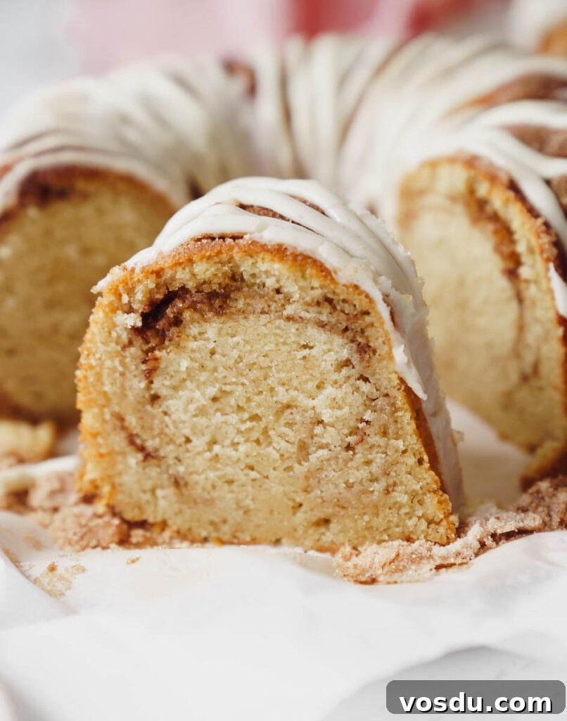 Bundt cake slice closeup