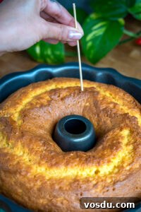 Poking holes in cake